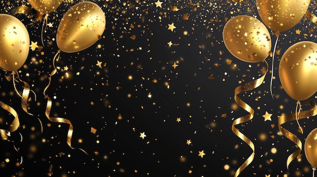Los streamers y los confeti adornan el telón de fondo de la celebración festiva