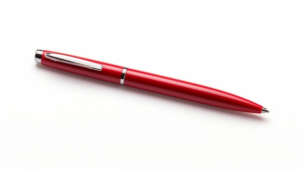 Streamline Elegance Roter Stift auf weißem Hintergrund