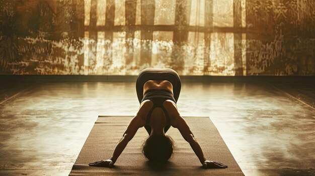 Foto streck-yoga-vorwärtsbeugung