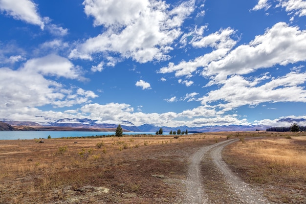 Strecke entlang des Lake Tekapo