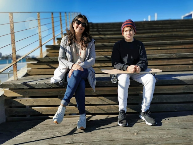 Street Fotoshooting einer Skateboarder Familie