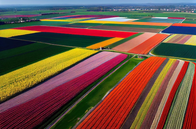 Streifen von holländischen Tulpen
