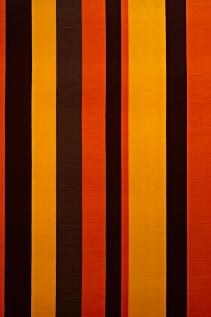 Streifige Tapete mit schwarzem orangefarbenem und gelben Streifen Generative KI