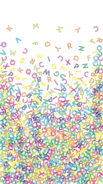 Foto streute buchstaben des lateinischen alphabets farbig