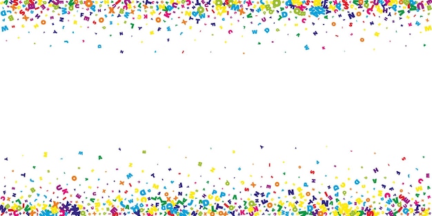 Streute Buchstaben des lateinischen Alphabets Farbig
