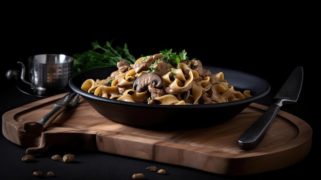 Stroganoff de carne alemana generativa ai