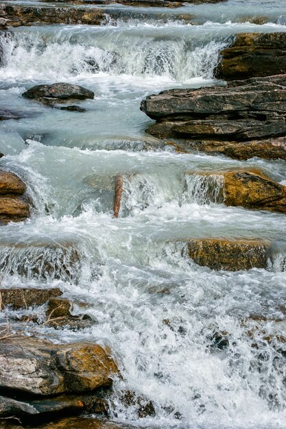 Stromschnellen am Athabasca River im Jasper Nationalpark