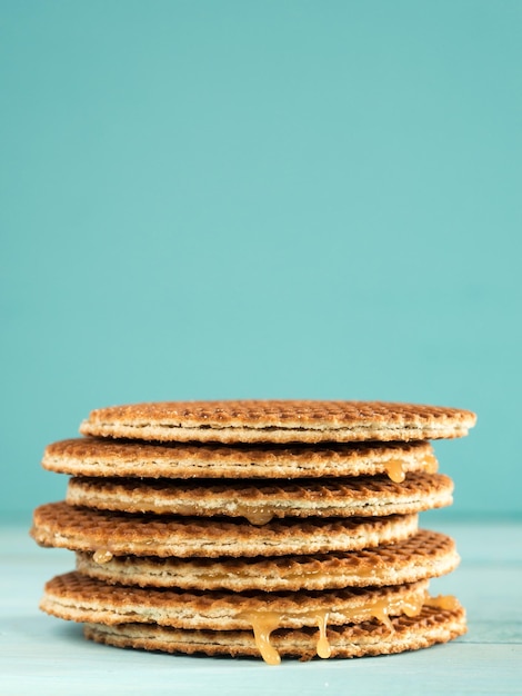 Stroopwafels o caramelo Waffles holandeses