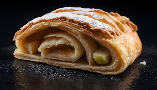 Foto strudel de bolos com maçã