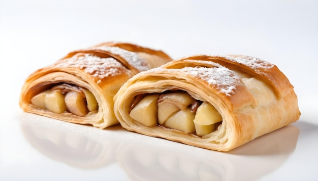 Foto strudel de bolos com maçã