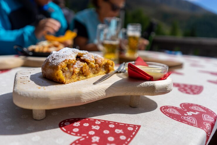 Foto strudel em u-wald alm 2042m no tirol do sul - itália