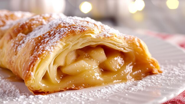 Foto el strudel de manzana