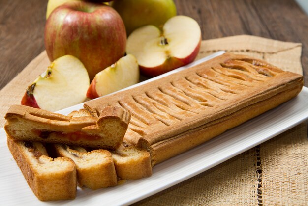 Foto strudel de manzana