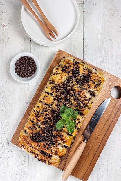 Strudel Pisang o strudel de plátano casero