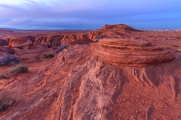 Strukturen und geologische Formationen am Horseshoe Bend, Colorado River, Arizona, USA