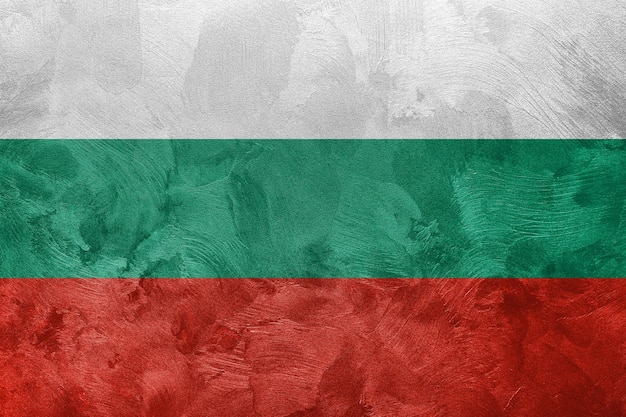 Strukturiertes Foto der Flagge Bulgariens