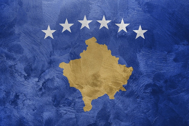 Strukturiertes Foto der Flagge des Kosovo