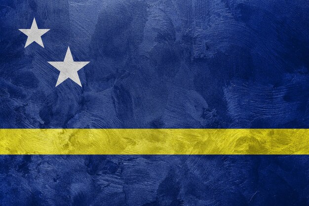 Strukturiertes Foto der Flagge von Curaçao