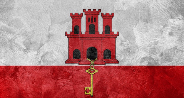 Strukturiertes Foto der Flagge von Gibraltar