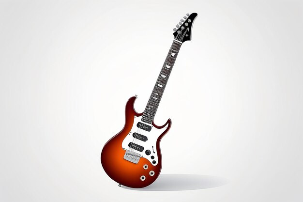 Foto strumming harmony guitar solo elétrico em ilustração de vector plano