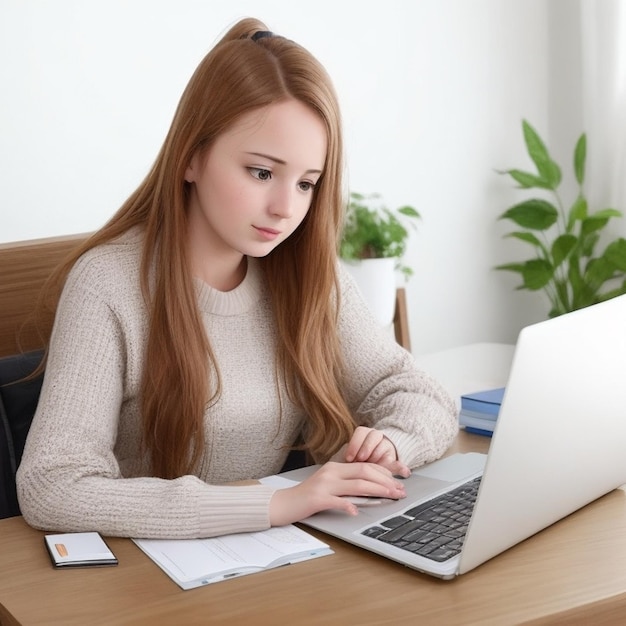 Student online süßer junger Kerl, der am Computer studiert