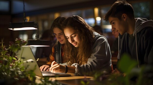 Studenten, die sich mit nachhaltigem Lernen beschäftigen