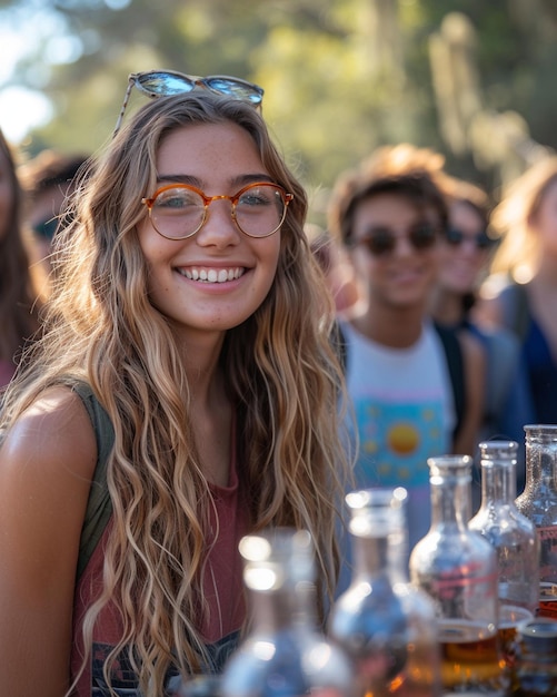 Studenten führen ein wissenschaftliches Experiment durch Hintergrund