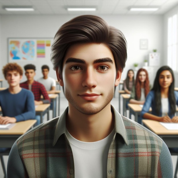 Studenten in einem Klassenzimmer realistisches Foto
