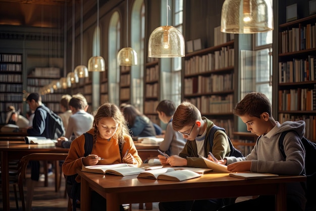 Studenten lesen Bücher in der Bibliothek