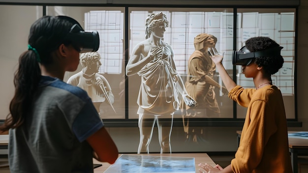 Studenten nutzen VR, um sich mit neoklassizistischer Kunst zu beschäftigen