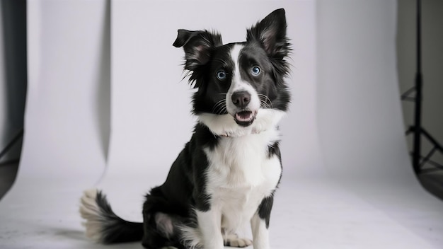 Studio-Aufnahme eines niedlichen Border Collie-Hundes