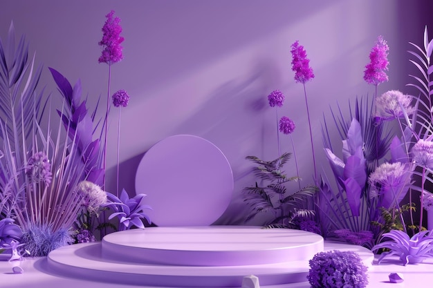 Studio BACKGROUND PURPLE 3D para el sitio web y la presentación del producto