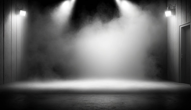 Studio leerer Bühnenhintergrund mit Spot-Lichtstrahl auf Hintergrund-Konzerttribüne Generative Ai