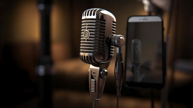 Studio-Mikrofon auf dem Handy