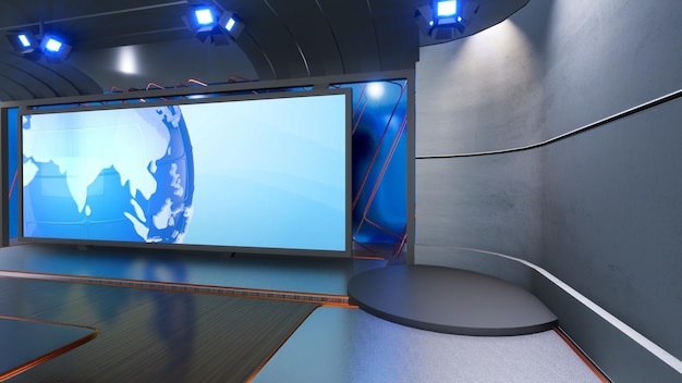 Studio Set Background 2267_3D Virtual TV Studio News_Studio Background