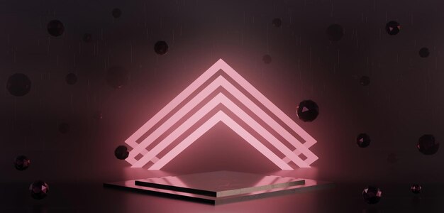 Studiofassade Laserbühne Neonlichter Produktplatzierung Hintergrund Technologie Vorlage Strahlung