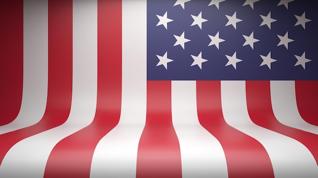 Studiokulisse mit Flagge der USA