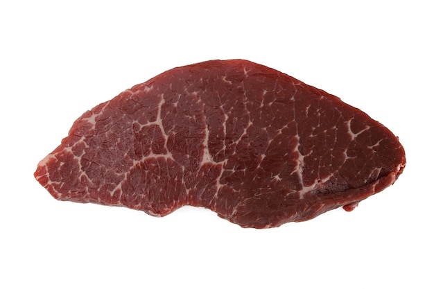 Stück australisches Angus-Steak, isoliert auf weiss