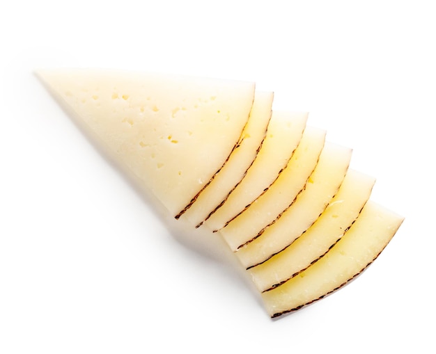 Stück Cheddar-Käse auf einem Weiß