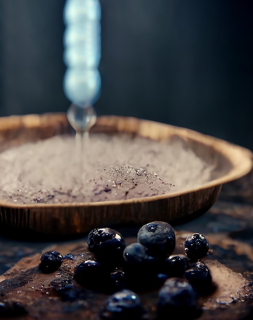 Stück Torte mit Heidelbeeren