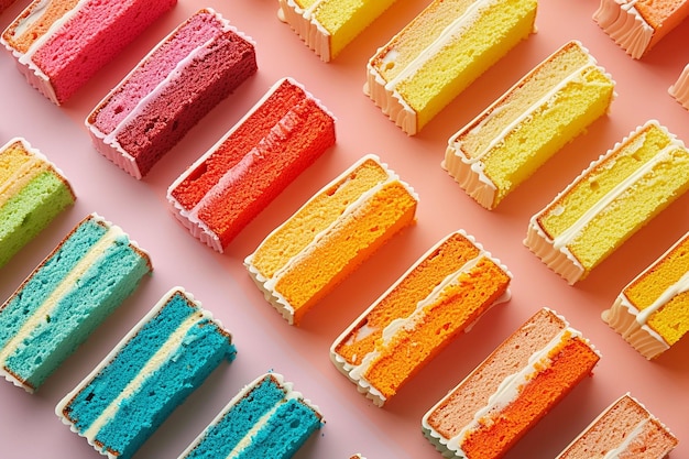 Stückchen Regenbogen-Mini-Kuchen für die LGBT-Party