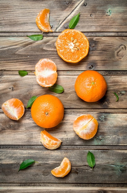 Foto stücke frische mandarinen