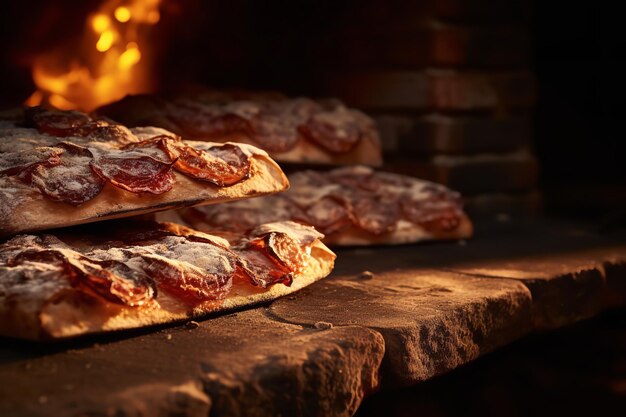 Stücke handwerklich hergestellter Steinofenpizza