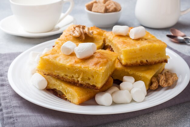 Stücke köstlicher Kürbiskuchen