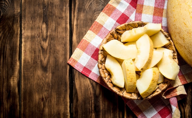 Stücke reifer Melone.