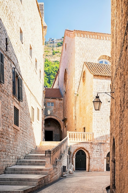 Stufen des Klosters in der Altstadt von Dubrovnik, Kroatien