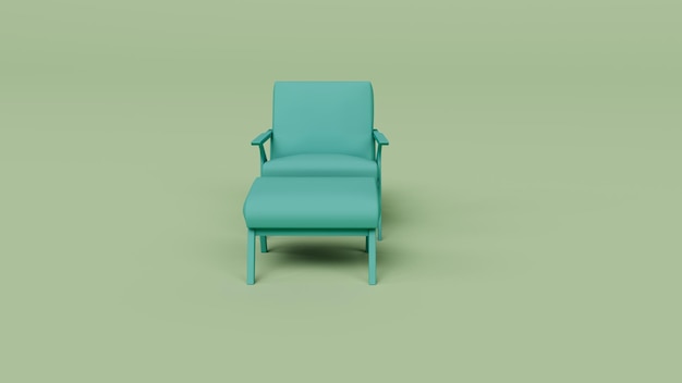 Stuhl 3D-Render-Illustration mit Hintergrund