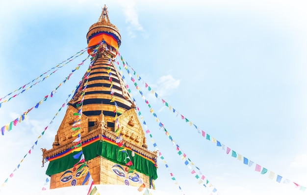 Stupa no templo Swayambhunath Monkey Kathmandu Nepal