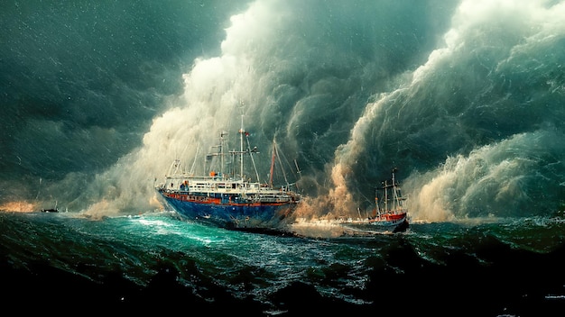 Sturm auf dem MeerSchiffswrackÖlgemälde