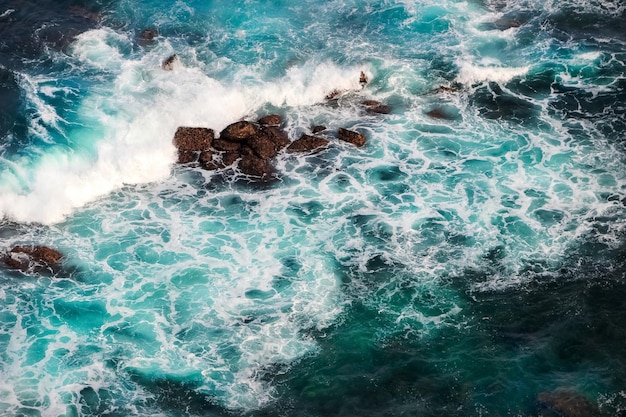 Sturm auf der Luftaufnahme des Indischen Ozeans